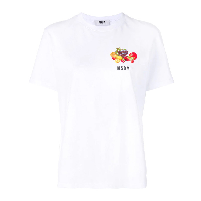商品MSGM|MSGM  女士棉质字母印花圆领短袖T恤 2641MDM173-5298-01,价格¥625,第1张图片