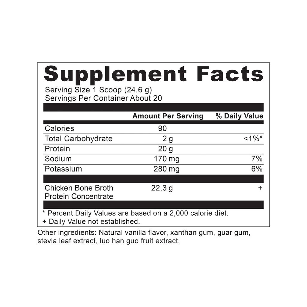 商品Ancient Nutrition|Bone Broth Protein Summer ’23 Insert | Powder Vanilla (20 Servings),价格¥378,第2张图片详细描述