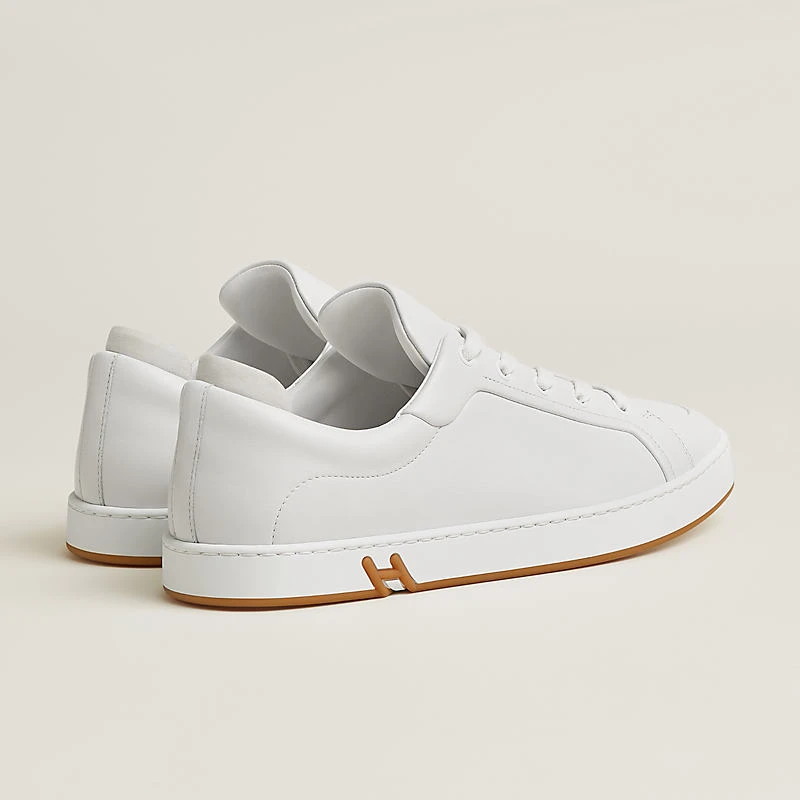 商品Hermes|Hermes/爱马仕 男士白色小牛皮/山羊皮休闲运动鞋,价格¥6558,第5张图片详细描述