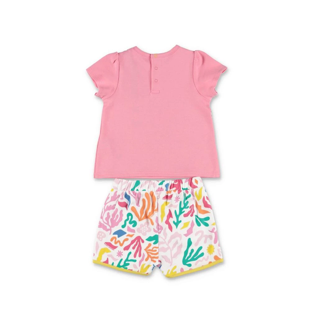商品Marc Jacobs|Little Marc Jacobs Marc Jacobs Completo Rosa In Jersey Di Cotone Con T-shirt E Shorts Baby Girl,价格¥636,第2张图片详细描述