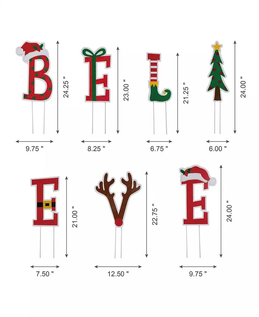 Believe Yard Stake or Wall Decor, Set of 7 商品