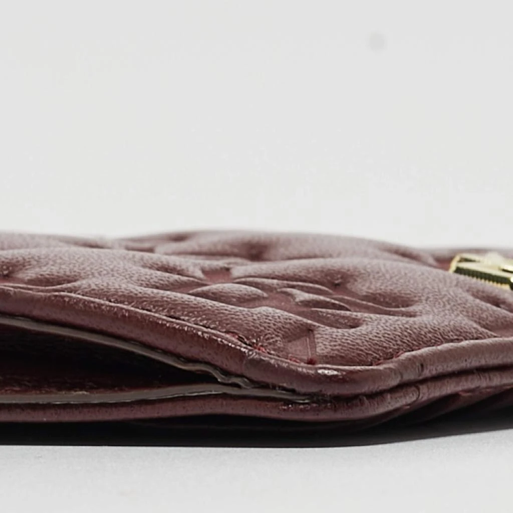 DKNY Burgundy Signature Embossed Leather Catherine Key Card Case 商品