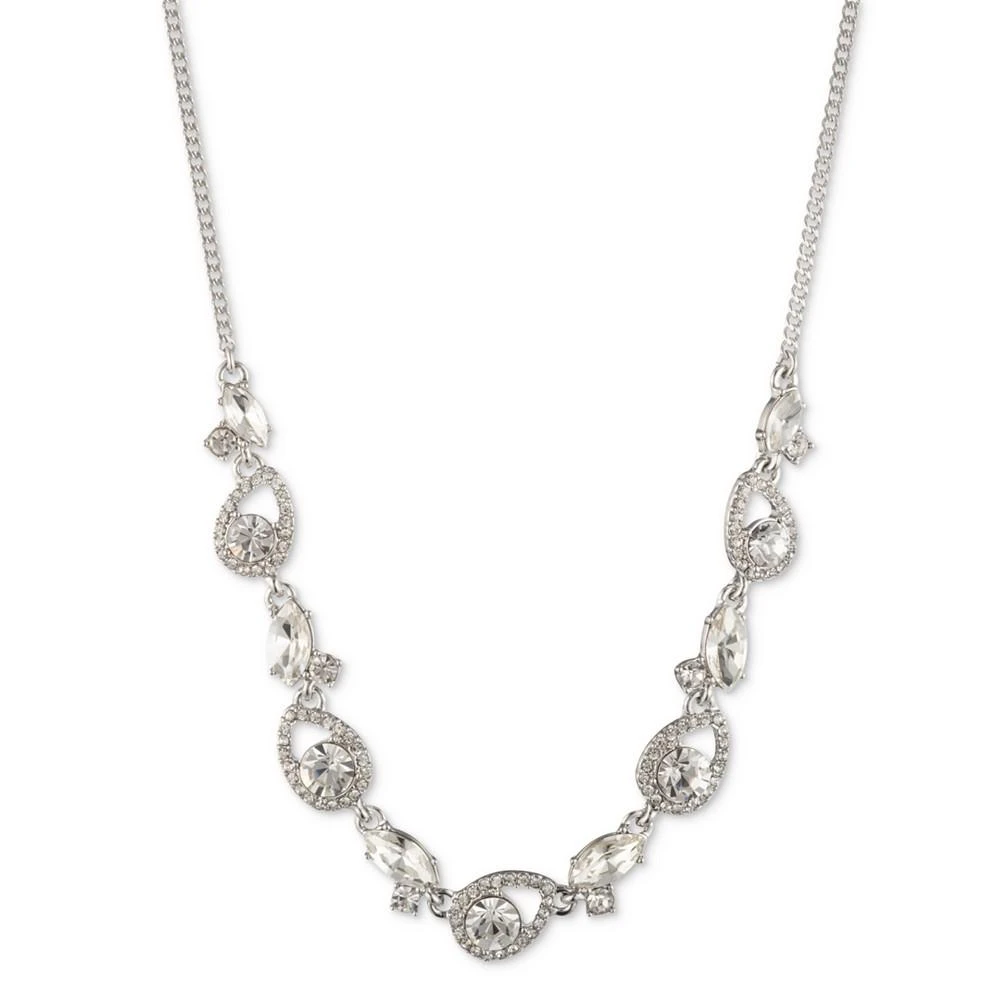 商品Givenchy|Silver-Tone Pavé Crystal Open Pear Frontal Necklace, 16" + 3" extender,价格¥256,第1张图片