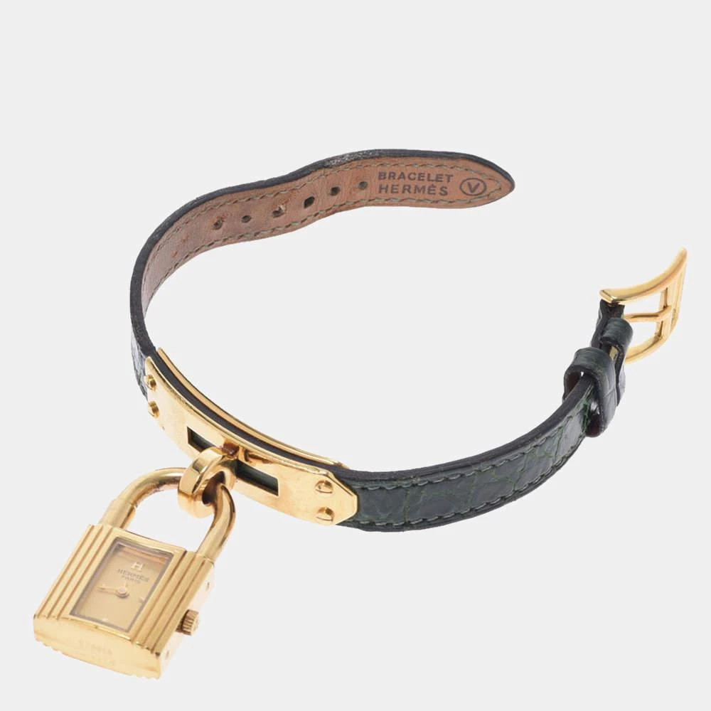 商品[二手商品] Hermes|Hermes Champagne Gold Plated Stainless Steel Kelly Women's Wristwatch 20 mm,价格¥6024,第2张图片详细描述