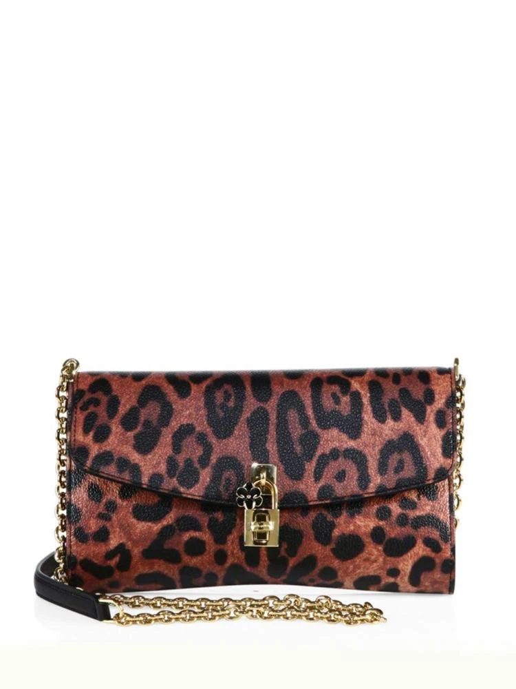 商品Dolce & Gabbana|Leopard Print Leather Chain Clutch,价格¥4262,第1张图片