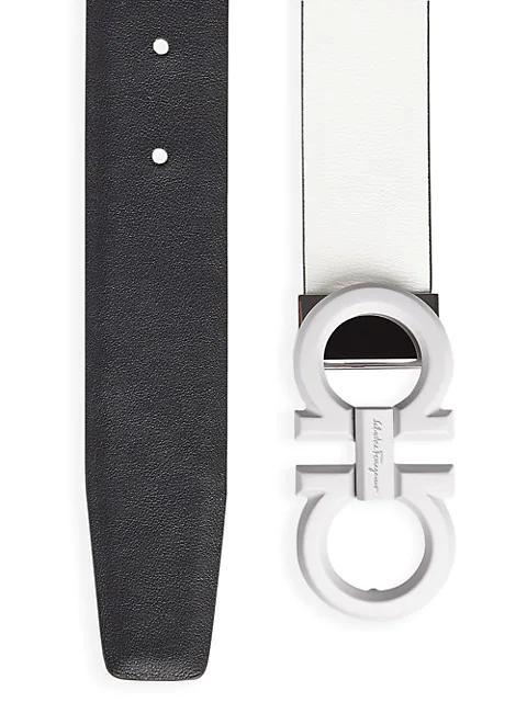 商品Salvatore Ferragamo|Double Buckle Reversible Leather Belt,价格¥3146,第4张图片详细描述