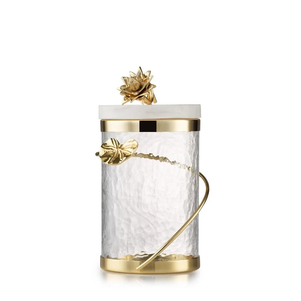 商品Classic Touch|Canister with Heart Detail and Marble Lid with Flower Knob Set, 2 Piece,价格¥395,第1张图片