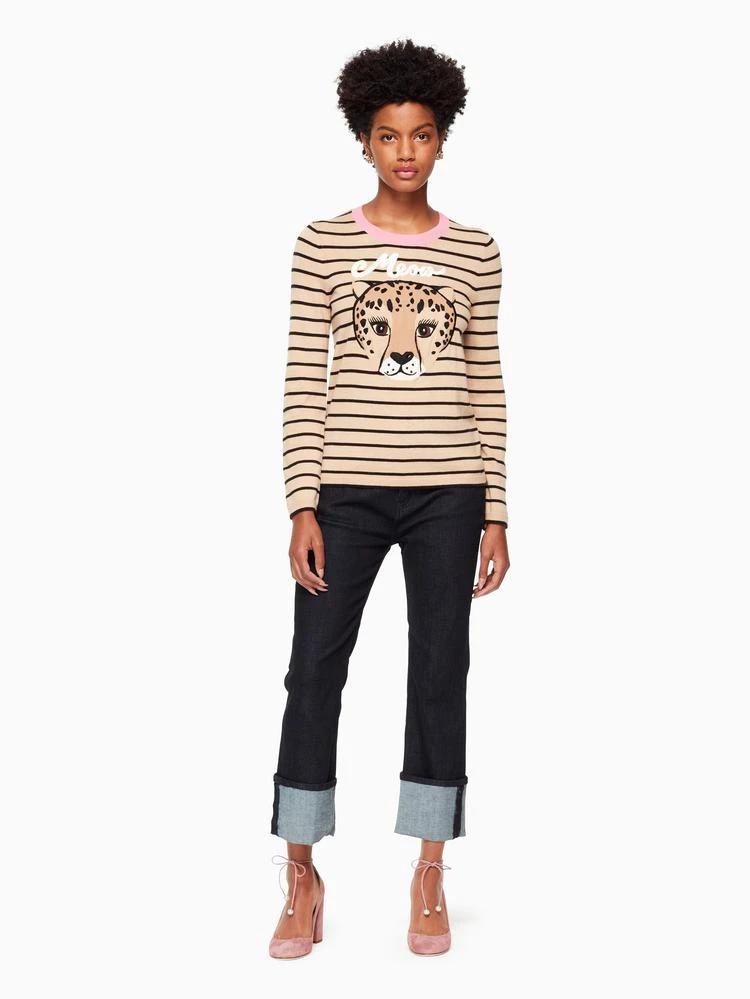 商品Kate Spade|leopard stripe sweater,价格¥1243,第3张图片详细描述