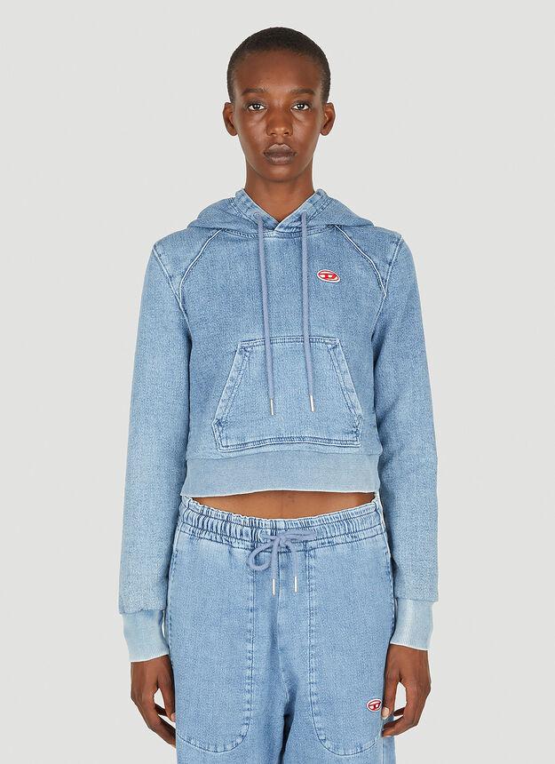 Jeans Hooded Sweatshirt in Blue商品第1张图片规格展示