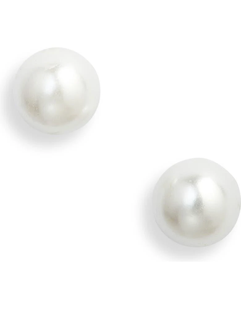 商品Nordstrom|Faux Pearl & Sterling Silver Stud Earrings,价格¥117,第1张图片