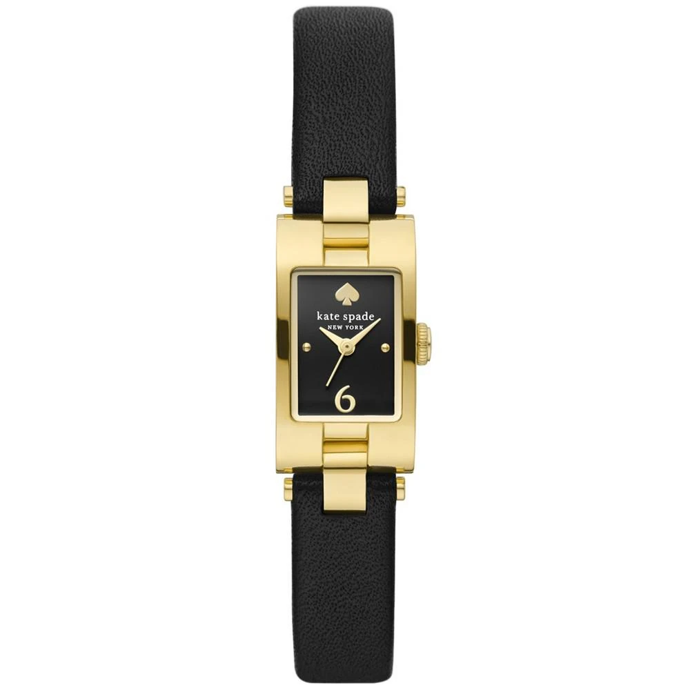 商品Kate Spade|Women's Brookville Three-Hand Black Leather Strap Watch, 22mm,价格¥1492,第1张图片