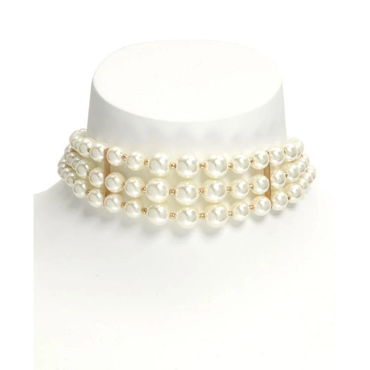 商品Anne Klein|Gold-Tone Imitation Pearl Multi-Row Collar Necklace,价格¥97,第2张图片详细描述