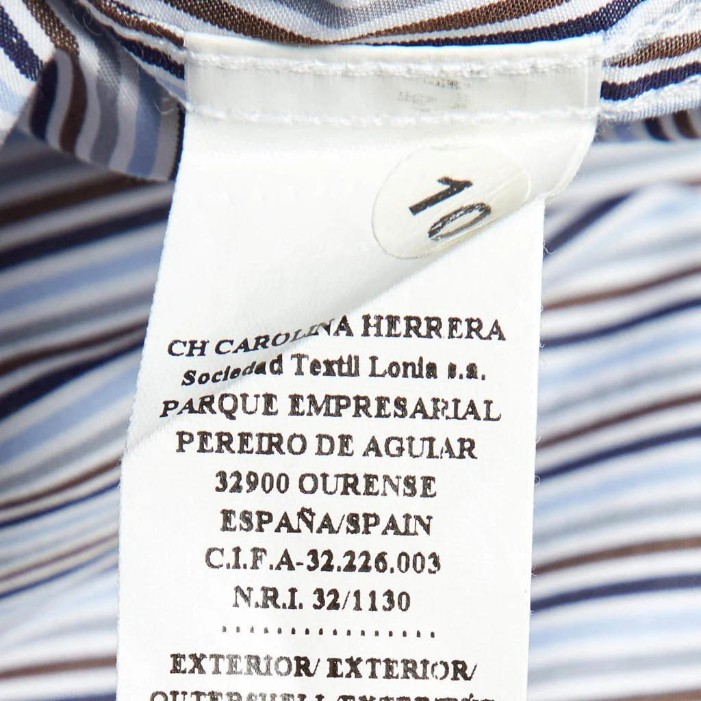 商品[二手商品] CH Carolina Herrera|CH Carolina Herrera Multicolor Stripe Logo Embroidered Cotton Shirt M,价格¥1348,第5张�图片详细描述