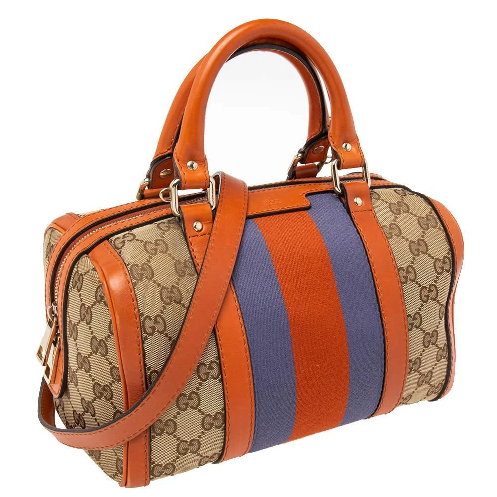 商品[二手商品] Gucci|Gucci Beige/Brown GG Canvas And Leather Small Vintage Web Boston Bag,价格¥3172,第3张图片详细描述