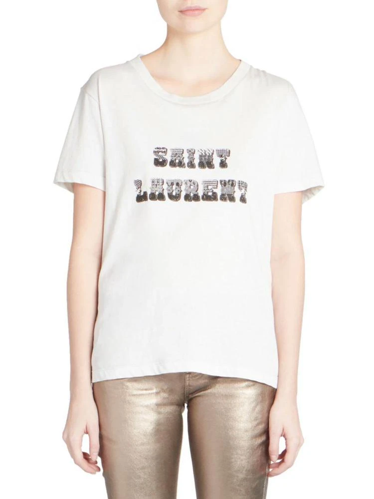 商品Yves Saint Laurent|Saint Laurent - Crewneck Logo Tee,价格¥3659,第1张图片