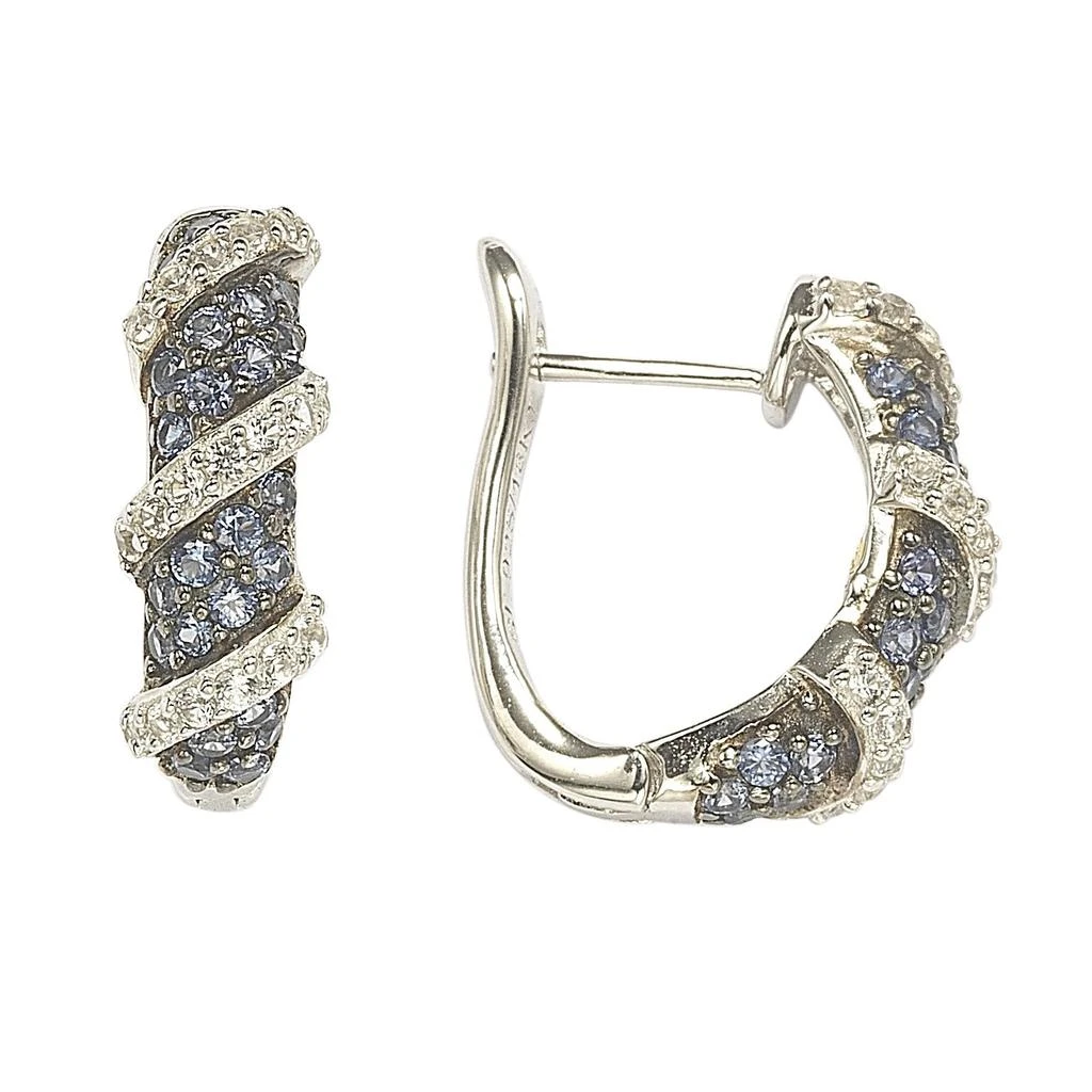 商品Suzy Levian|Sapphire and Diamond Accent in Sterling Silver Petite Wrap Around Earrings,价格¥2574,第1张图片