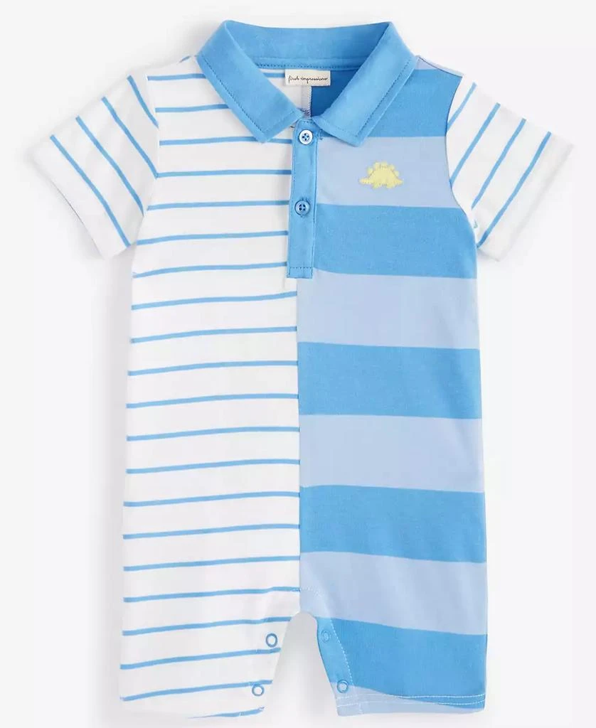 商品First Impressions|Baby Boys Rugby Striped Polo Sunsuit, Created for Macy's,价格¥46,第1张图片