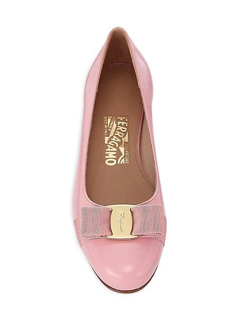 商品Salvatore Ferragamo|Varina Leather Ballet Flats,价格¥3388,第5张图片详细描述
