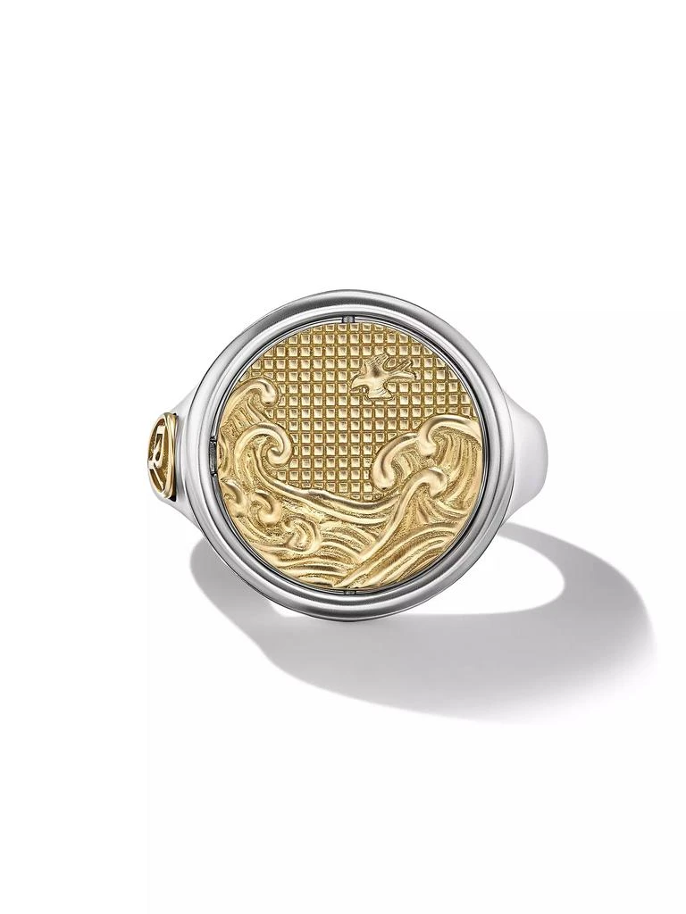 商品David Yurman|Water and Fire Duality Signet Ring in Sterling Silver,价格¥21733,第3张图片详细描述