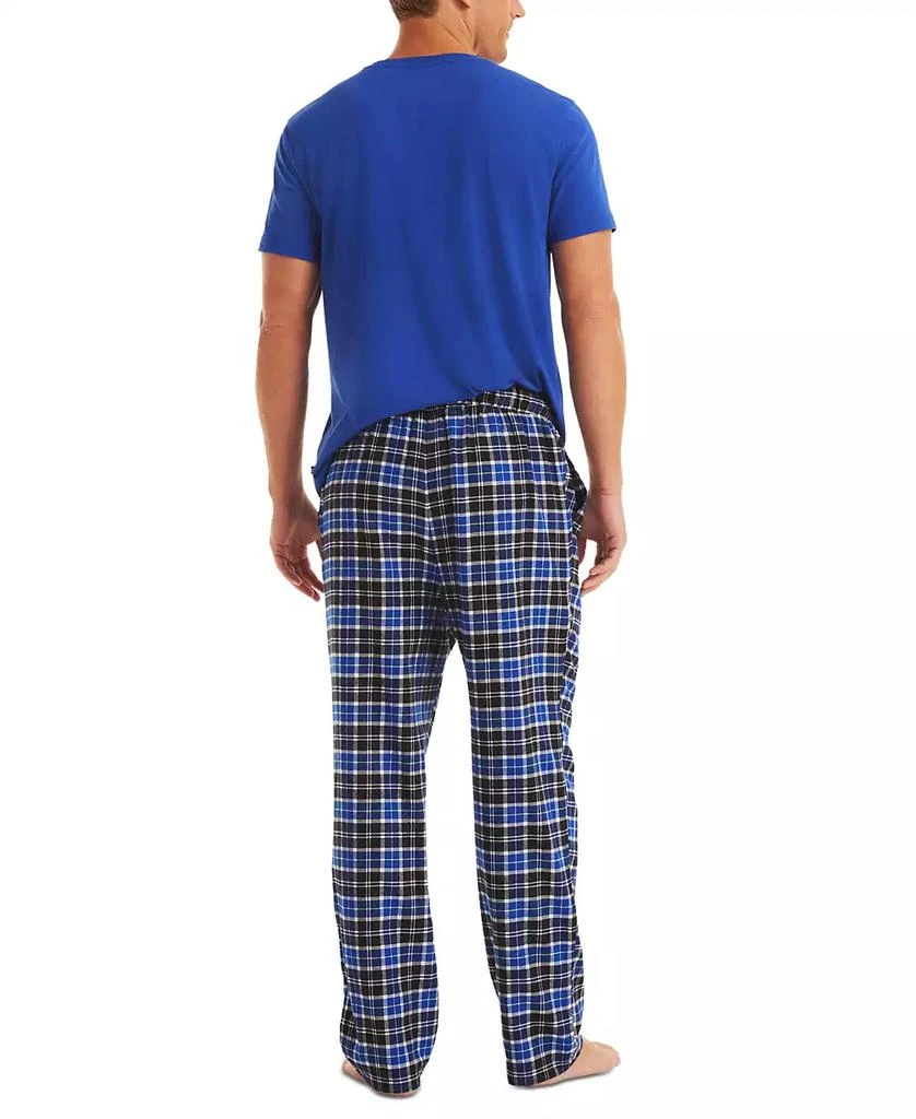 商品Nautica|Men's Plaid Pajama Pants & Solid Pajama T-Shirt Set,价格¥414,第2张图片详细描述