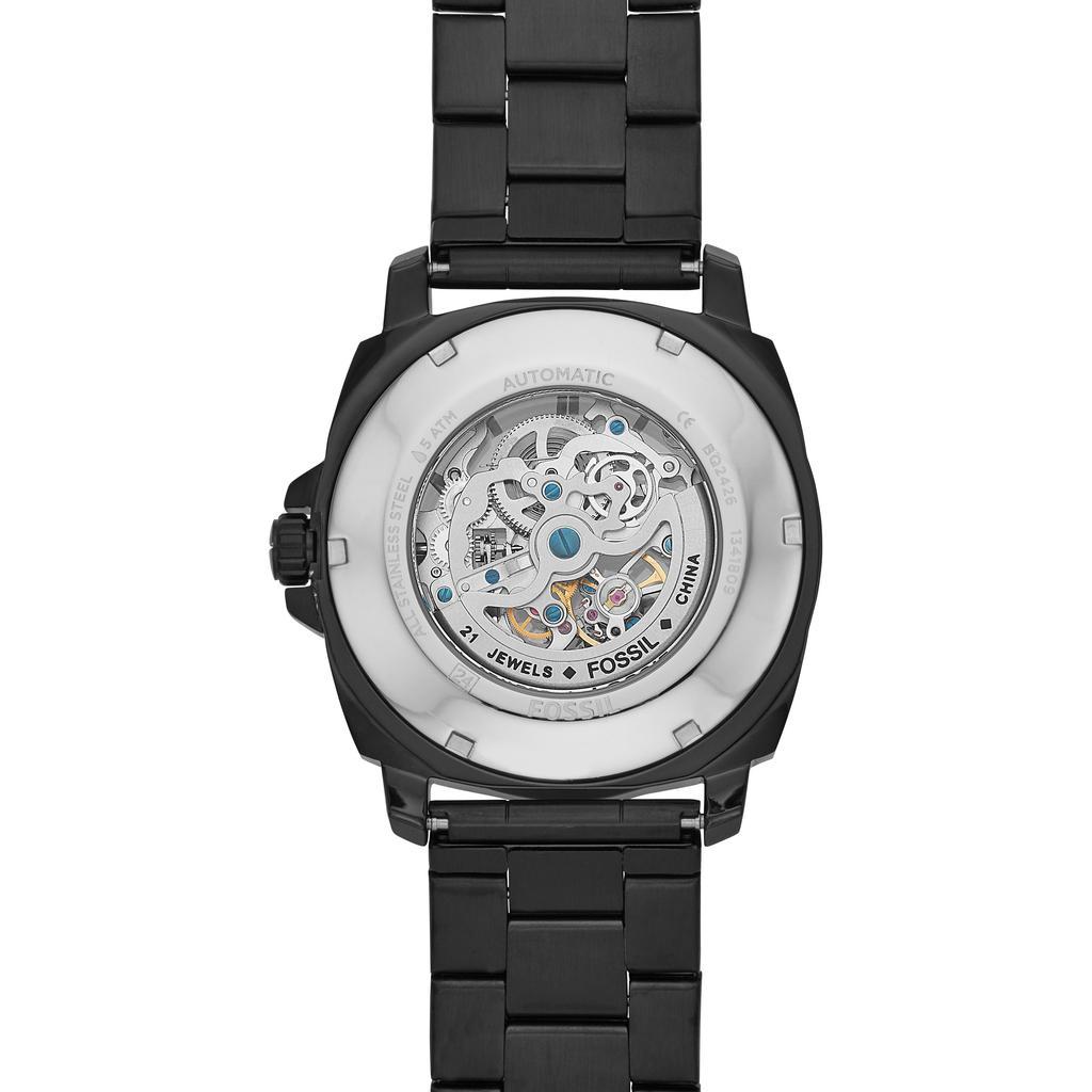 商品Fossil|Fossil Men's Privateer Sport Automatic, Black-Tone Stainless Steel Watch,价格¥617,第5张图片详细描述