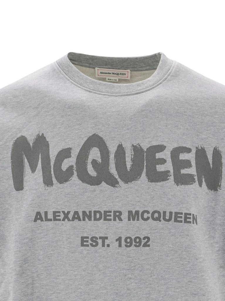 商品Alexander McQueen|ALEXANDER MCQUEEN Graffiti organic cotton sweatshirt,价格¥2248,第3张图片详细描述