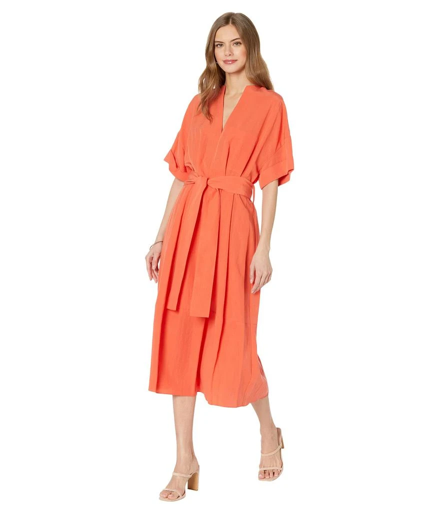 商品Vince|Cuffed Short Sleeve V-Neck Dress,价格¥1583,第1张图片