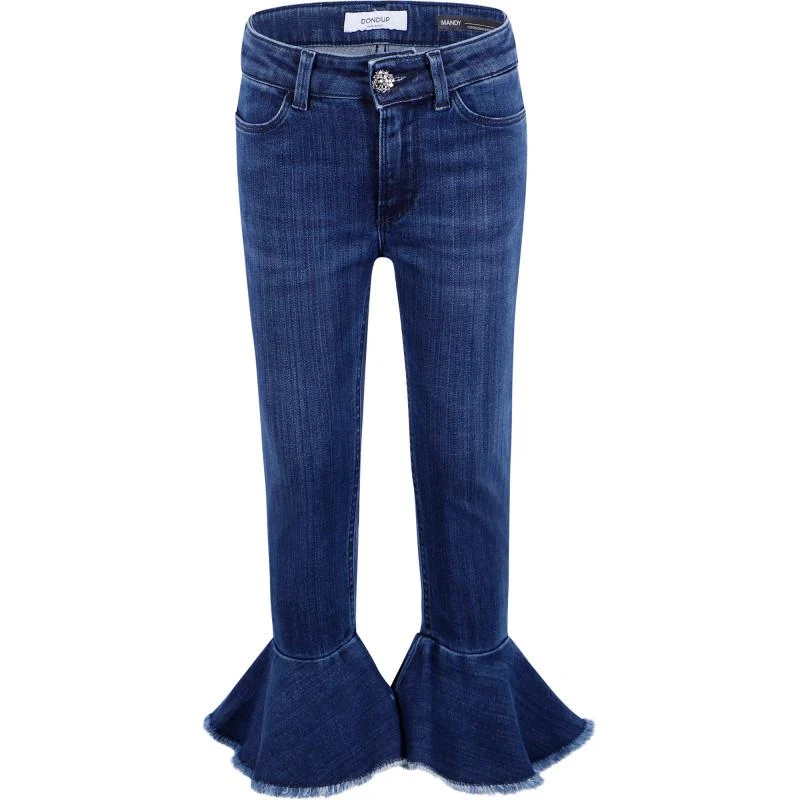 商品DONDUP|Jeans with ruffled cuffs in blue,价格¥878,第1张图片