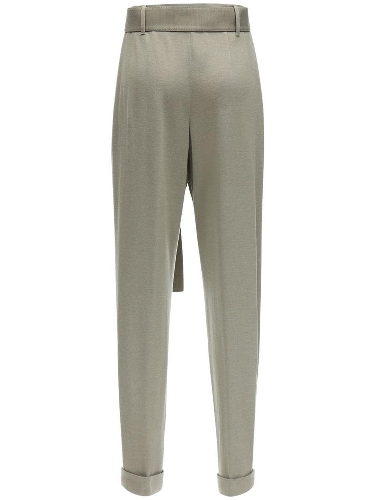 High Waist Cashmere Blend Pants W/ Belt商品第2张图片规格展示