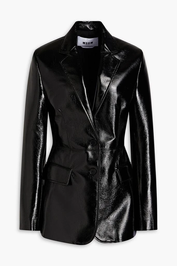 商品MSGM|Crinkled faux patent-leather blazer,价格¥1897,第1张图片