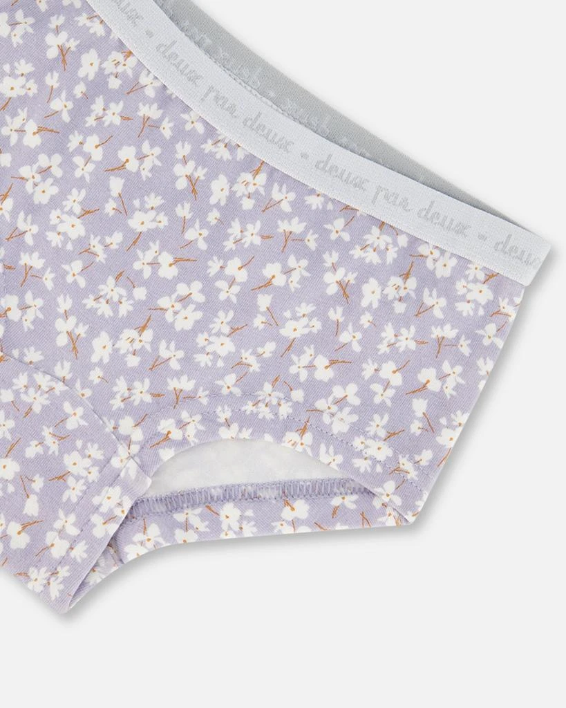 商品Deux par Deux|Organic Cotton Boyshort Pantie Lilac Printed Little Flowers,价格¥96,第3张图片详细描述