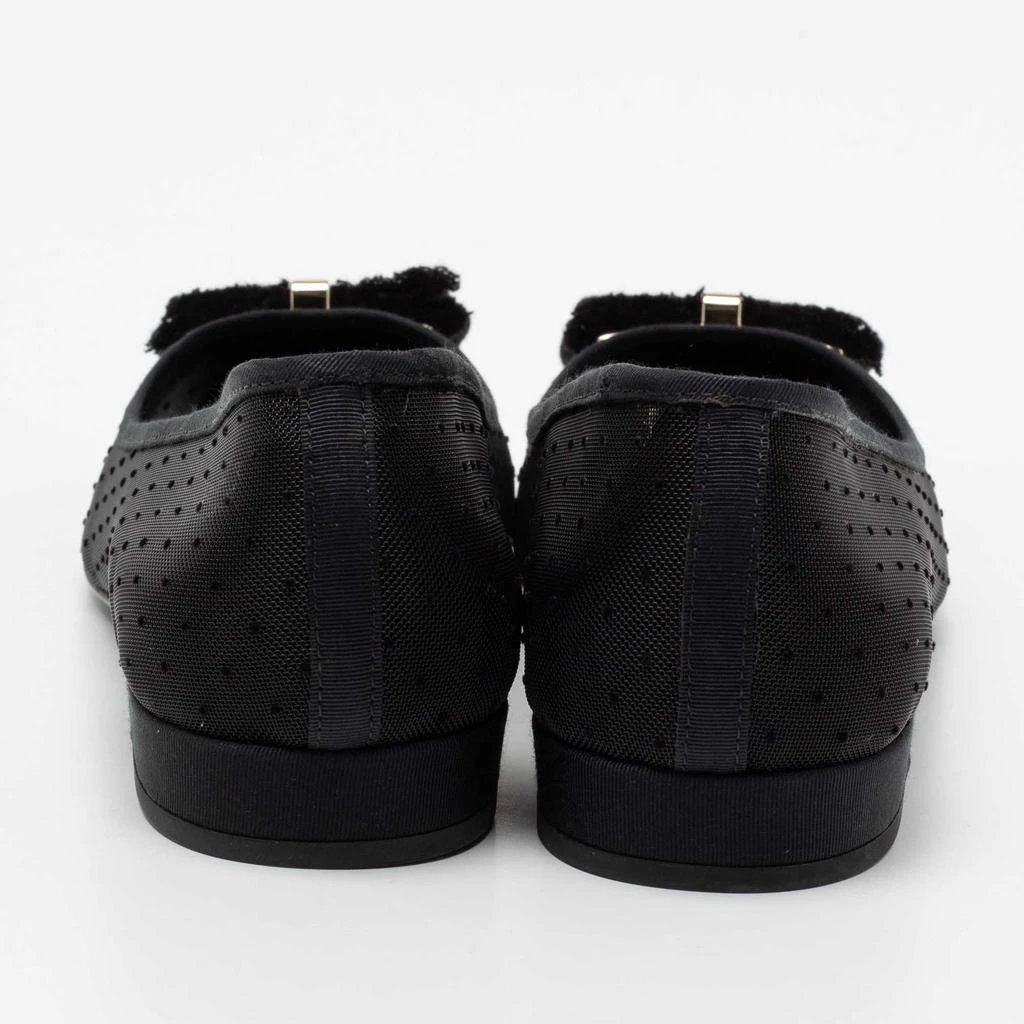 商品[二手商品] Salvatore Ferragamo|Salvatore Ferragamo Black Mesh Zeri Ballet Flats Size 38.5,价格¥2669,第5张图片详细描述