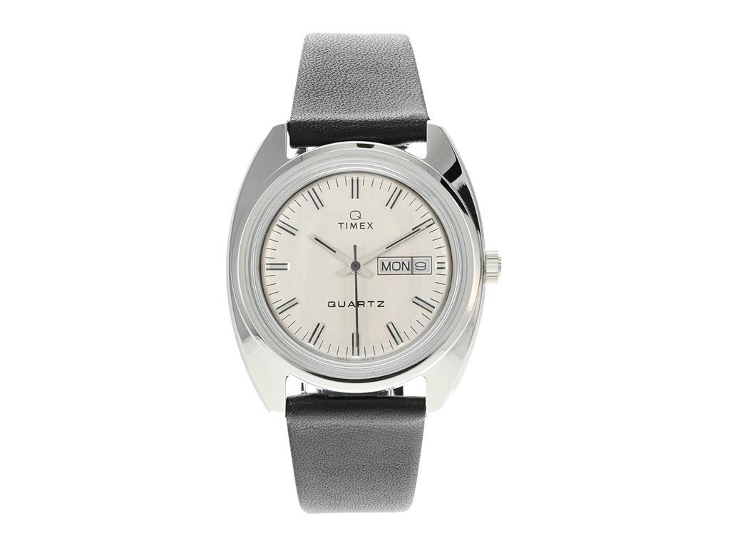 商品Timex|37 mm Q Timex 1978 Reissue Day-Date Leather Strap Watch,价格¥1055,第1张图片