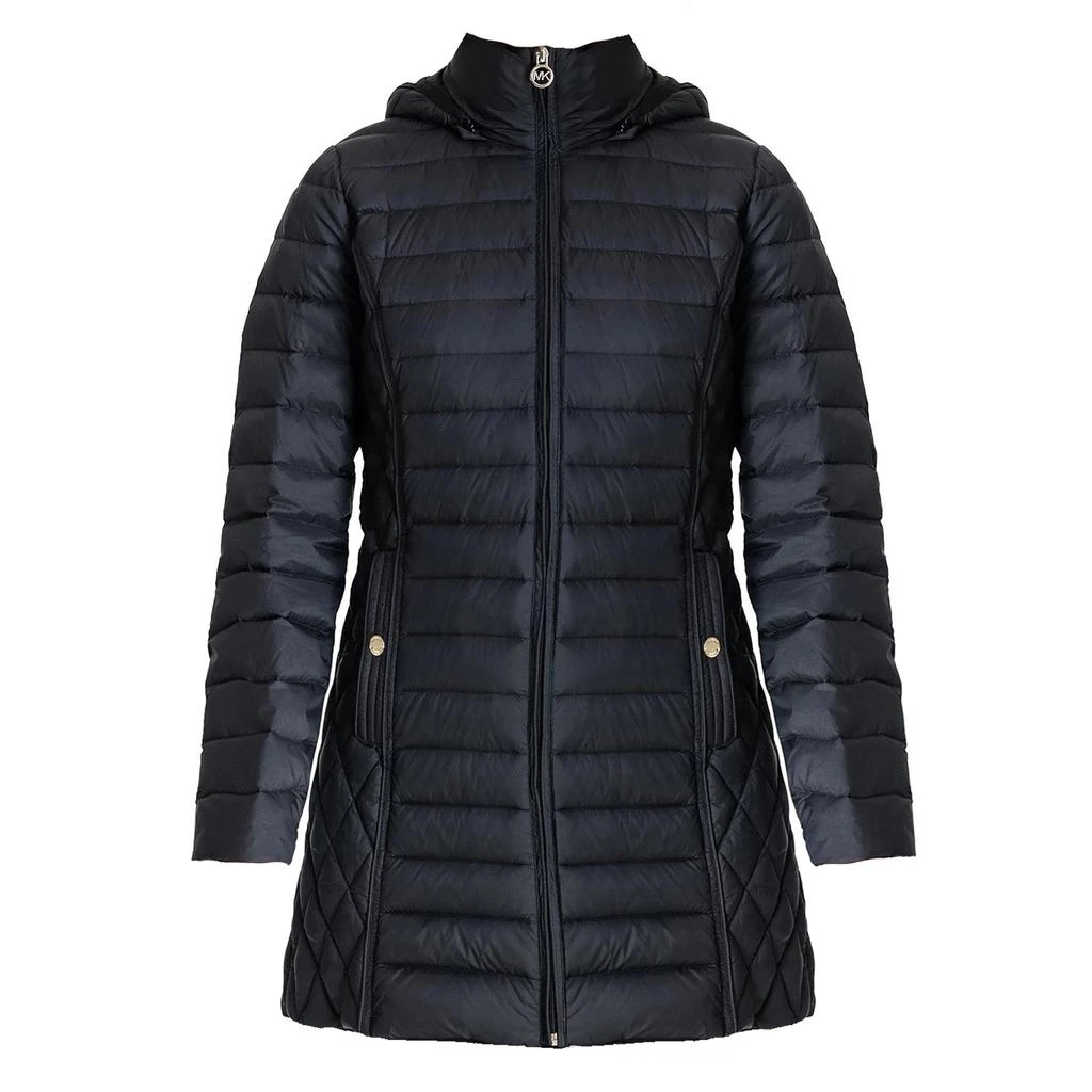 商品Michael Kors|Michael Michael Kors Women's Black Hooded Down Packable Jacket Coat with Removable Hood 3/4 Length Long,价格¥1272,第2张图片详细描述