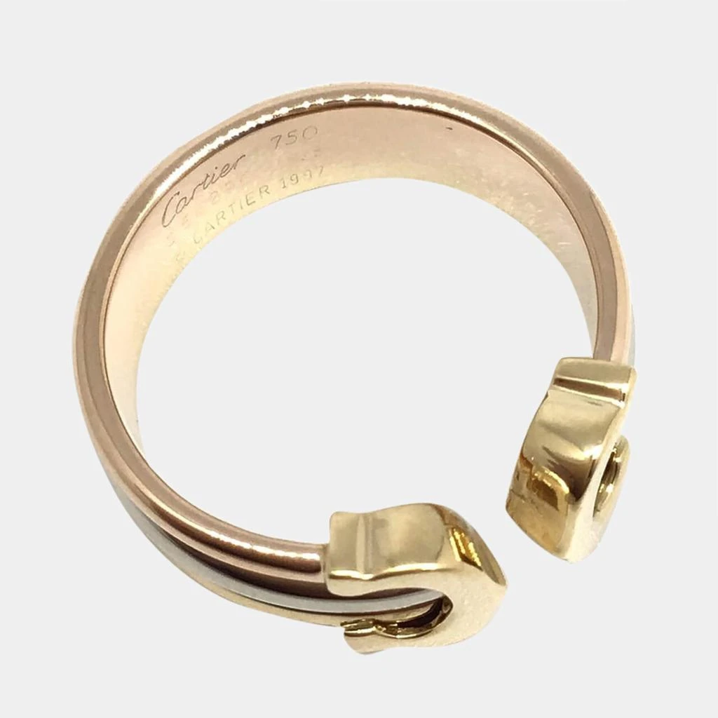 商品[二手商品] Cartier|Cartier Vintage Double C 18K Yellow Gold Rose Gold and White Gold Ring EU 48,价格¥5795,第3张图片详细描述