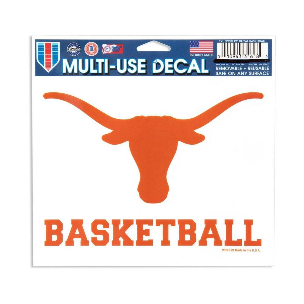 商品Wincraft|Texas Longhorns 5" x 6" Perfect Cut Basketball Decal,价格¥52,第1张图片