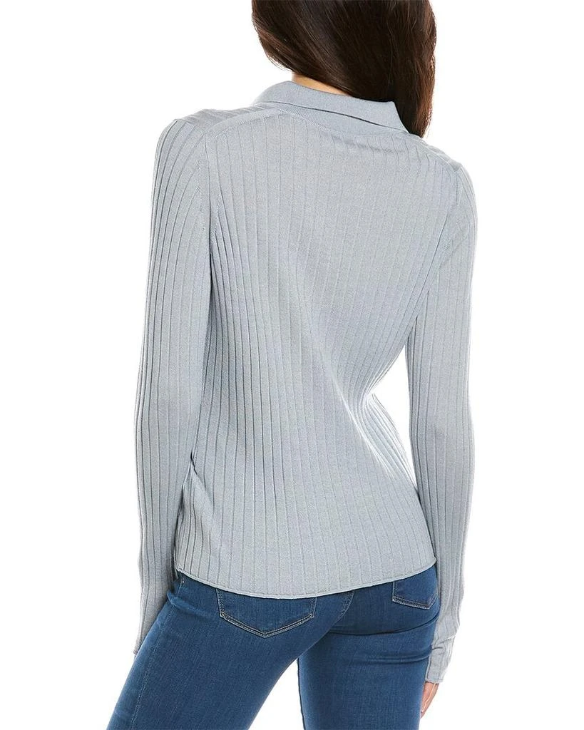 商品Vince|Vince Ribbed Wool & Silk-Blend Polo Pullover,价格¥791,第2张图片详细描述