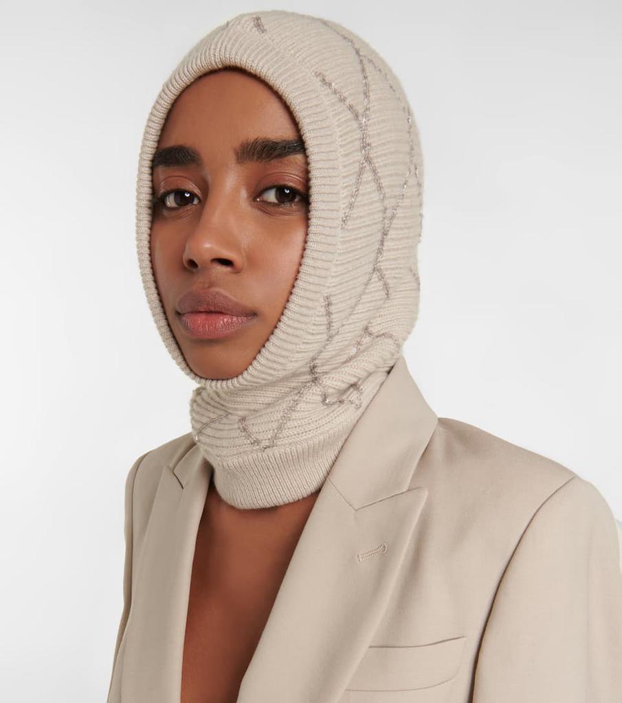 Sequined cashmere hood商品第2张图片规格展示