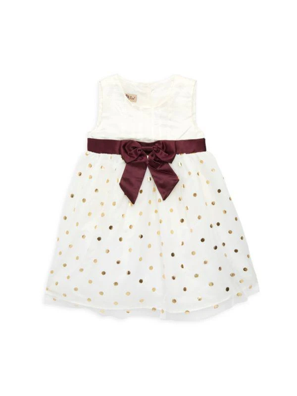 商品Purple Rose|Little Girl's 2-Piece Polka Dot Dress & Velvet Bolero Set,价格¥119,第3张图片详细描述