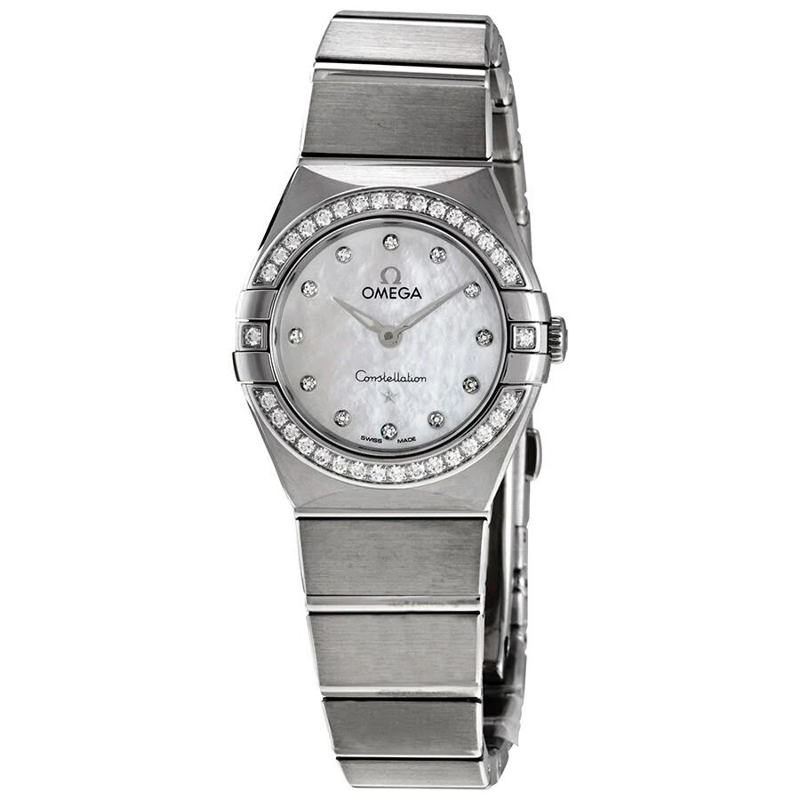 商品Omega|Constellation Manhattan Diamond White Mother of Pearl Dial Ladies Watch 131.15.25.60.55.001,价格¥33959,第1张图片