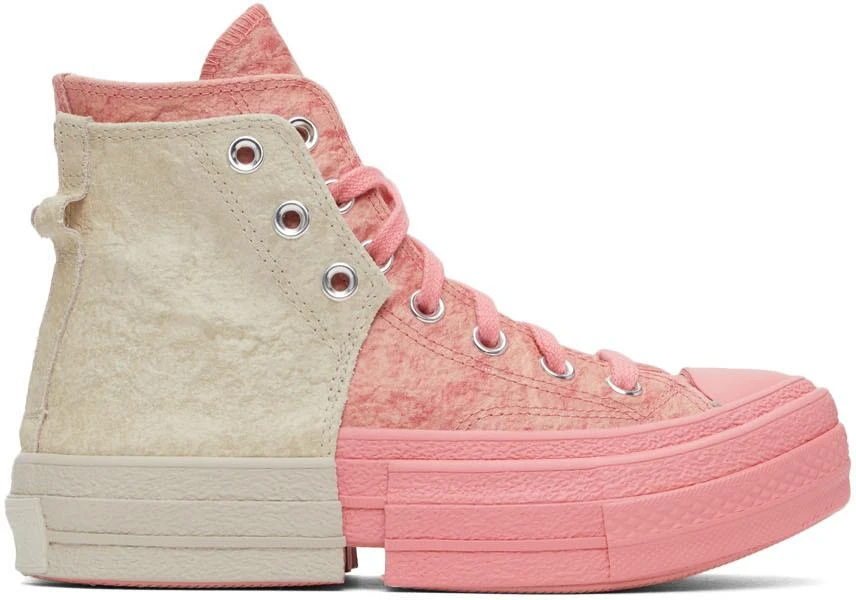 商品Converse|Pink & Beige Feng Chen Wang Edition 2-in-1 Chuck 70 Hi Sneakers,价格¥842,第1张图片