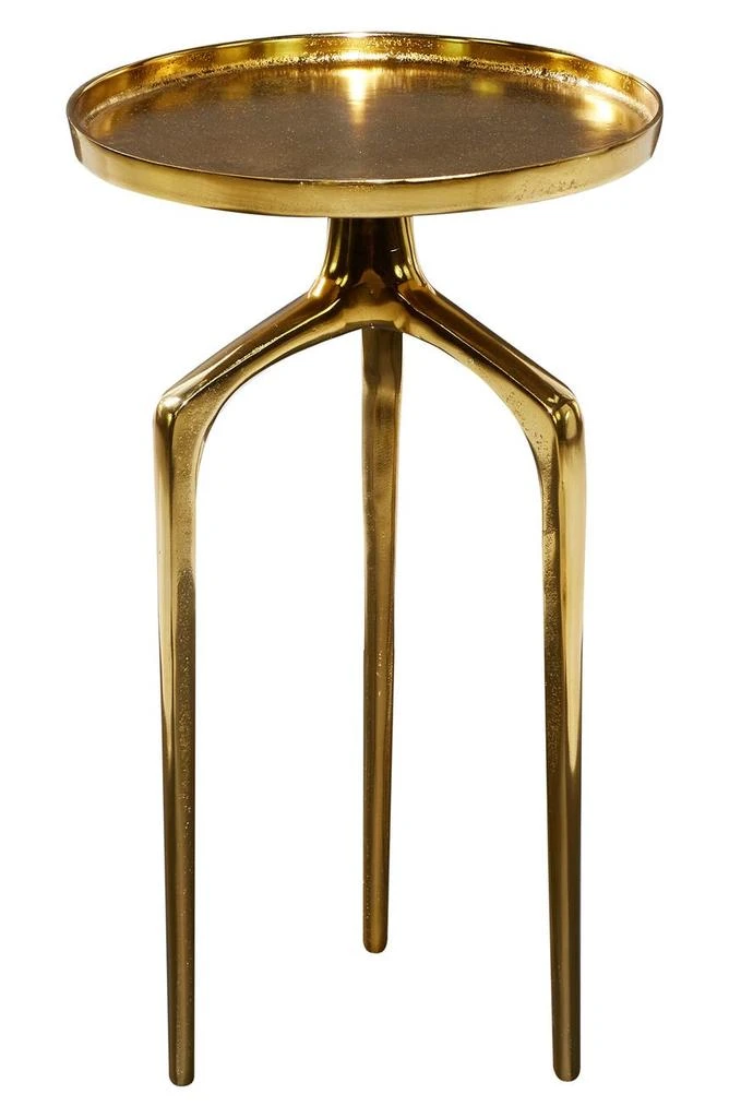 商品VIVIAN LUNE HOME|Goldtone Aluminum Contemporary Accent Table with 3 Tripod Legs,价格¥681,第1张图片