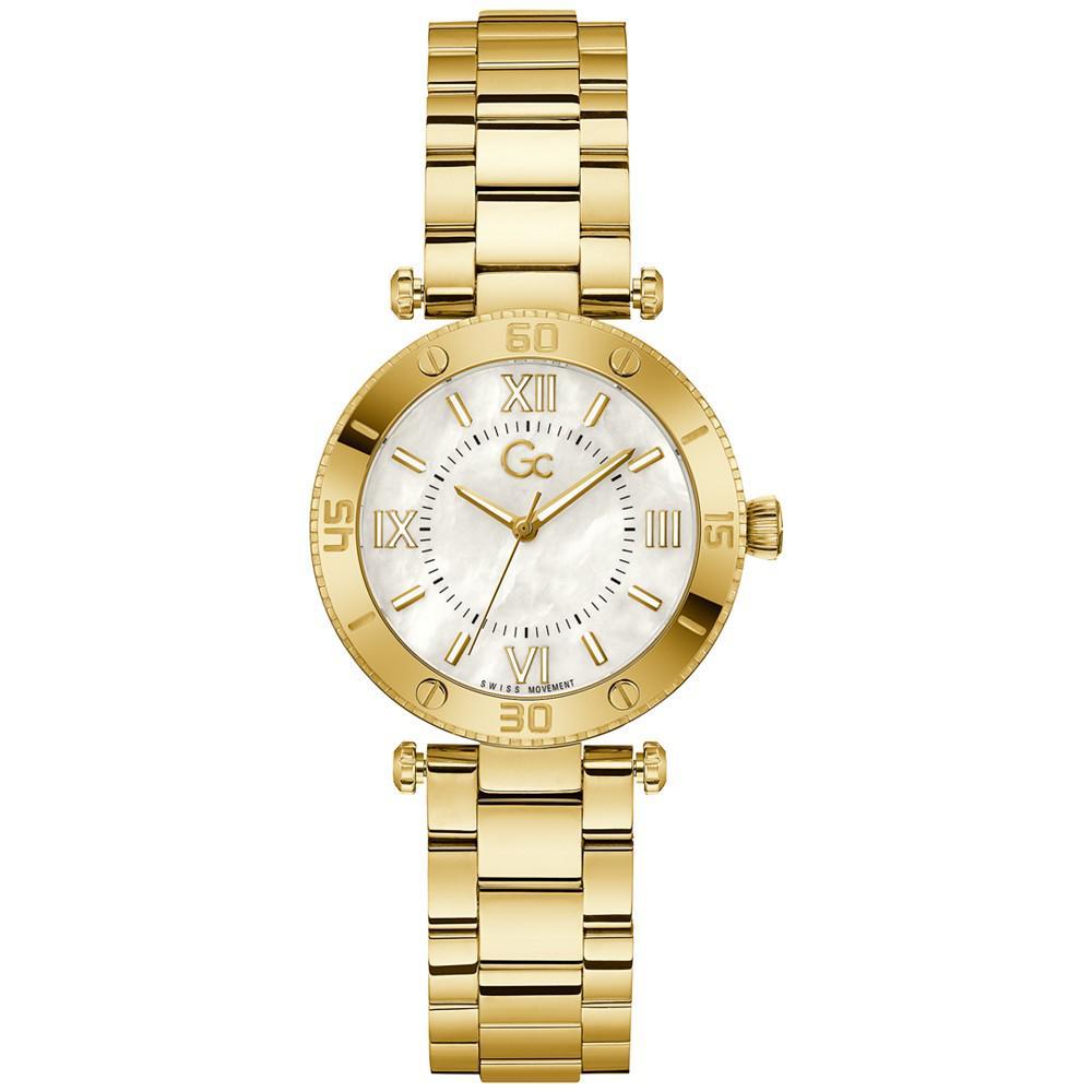 商品GUESS|Gc Muse Women's Swiss Gold-Tone Stainless Steel Bracelet Watch 34mm,价格¥2815,第1张图片