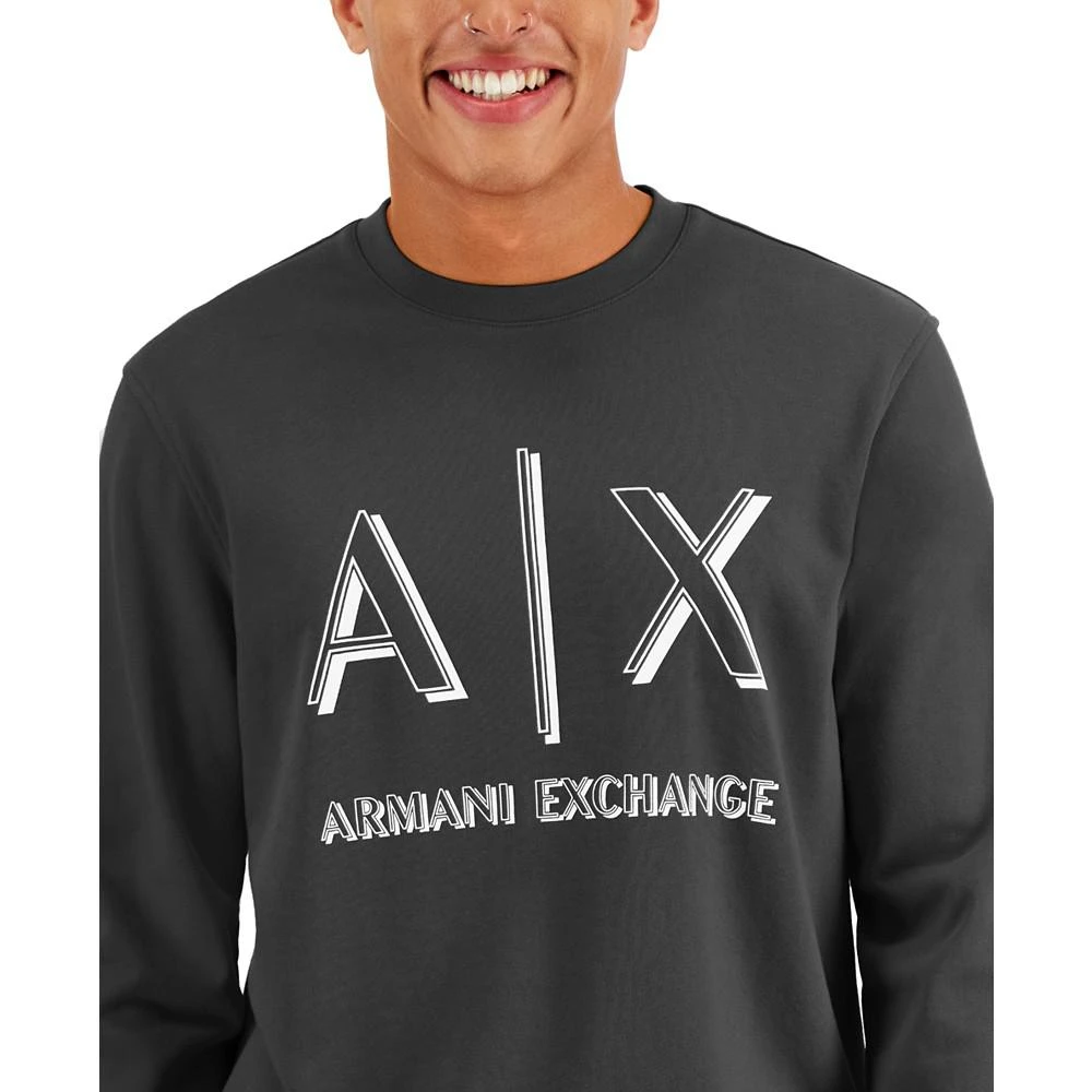 商品Armani Exchange|Men's Regular-Fit Icon Logo-Print Fleece Sweatshirt, Created for Macy's,价格¥430,第1张图片