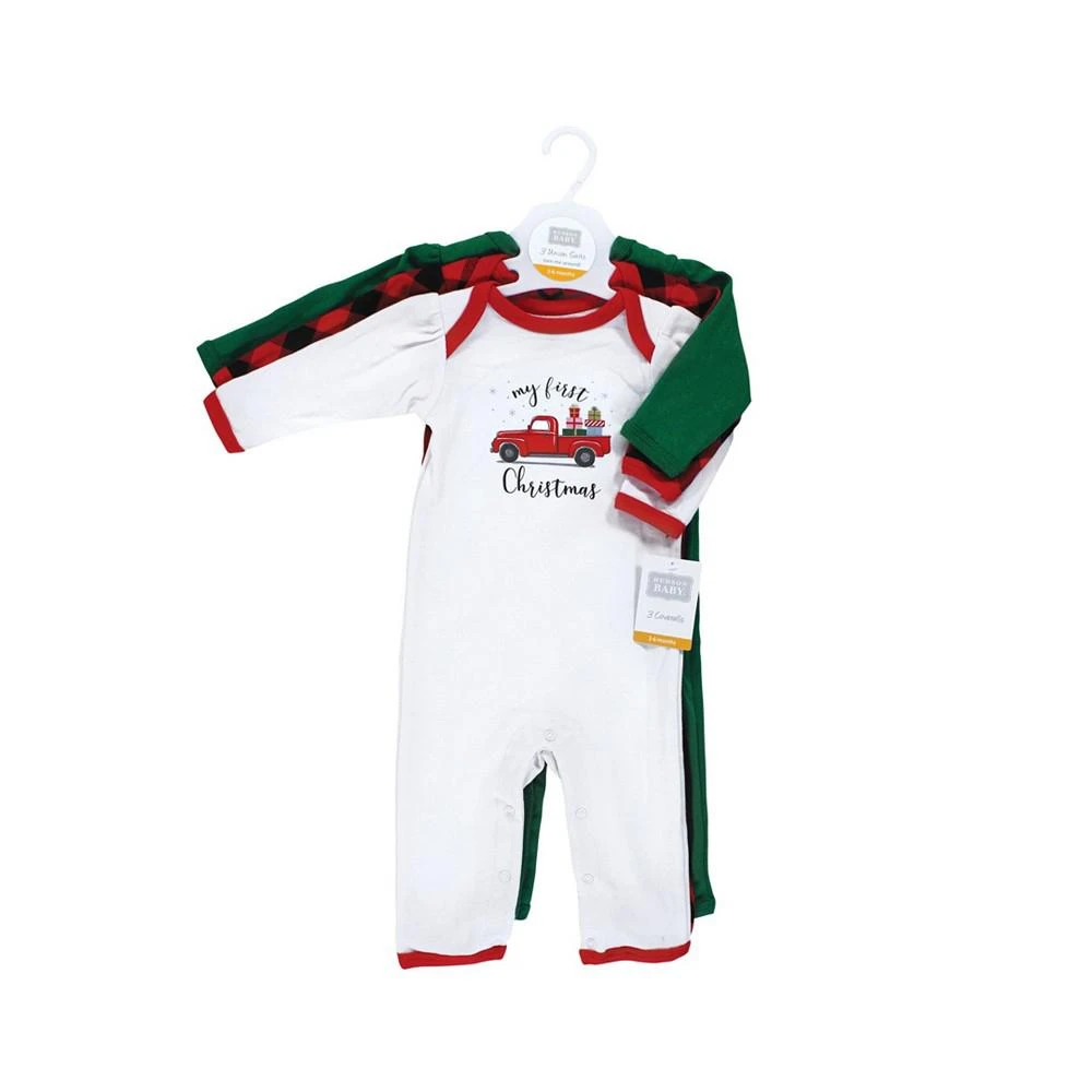 商品Hudson|Baby Girls and Boys Christmas Cotton Coveralls, Pack of 3,价格¥166,第2张图片详细描述