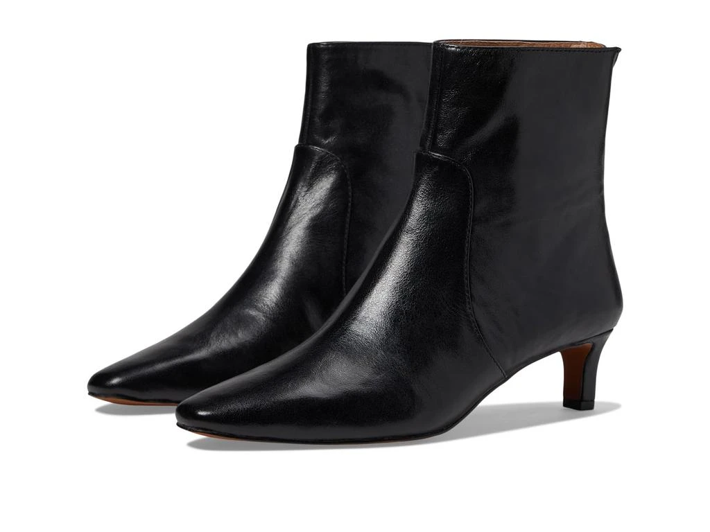 商品Madewell|The Dimes Kitten-Heel Boot in Crinkle Leather,价格¥1462,第1张图片
