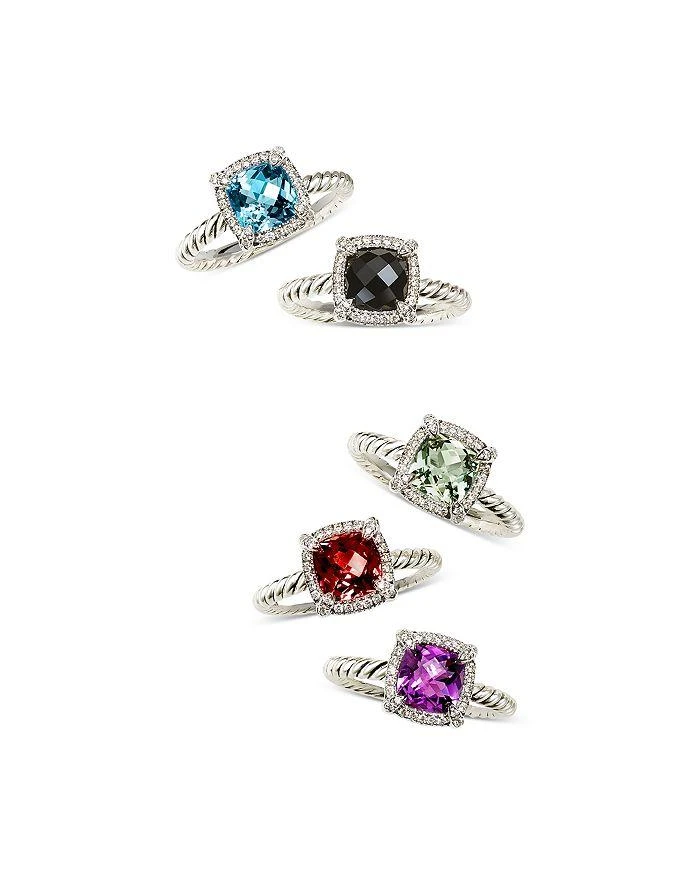 商品David Yurman|Sterling Silver Petite Chatelaine® Ring with Blue Topaz & Diamonds - Exclusive,价格¥5195,第3张图片详细描述