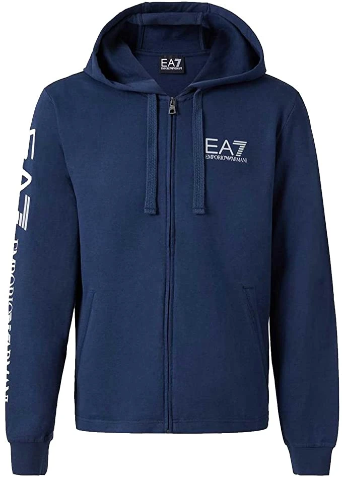 商品Emporio Armani|EMPORIO ARMANI 男士海军蓝色经典棉质套头连帽衫 3ZPM14-PJ05Z-1554,价格¥567,第1张图片