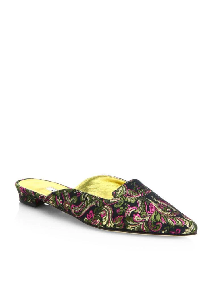 商品Manolo Blahnik|Ruby Embroidered Point Toe Mules,价格¥1934,第1张图片