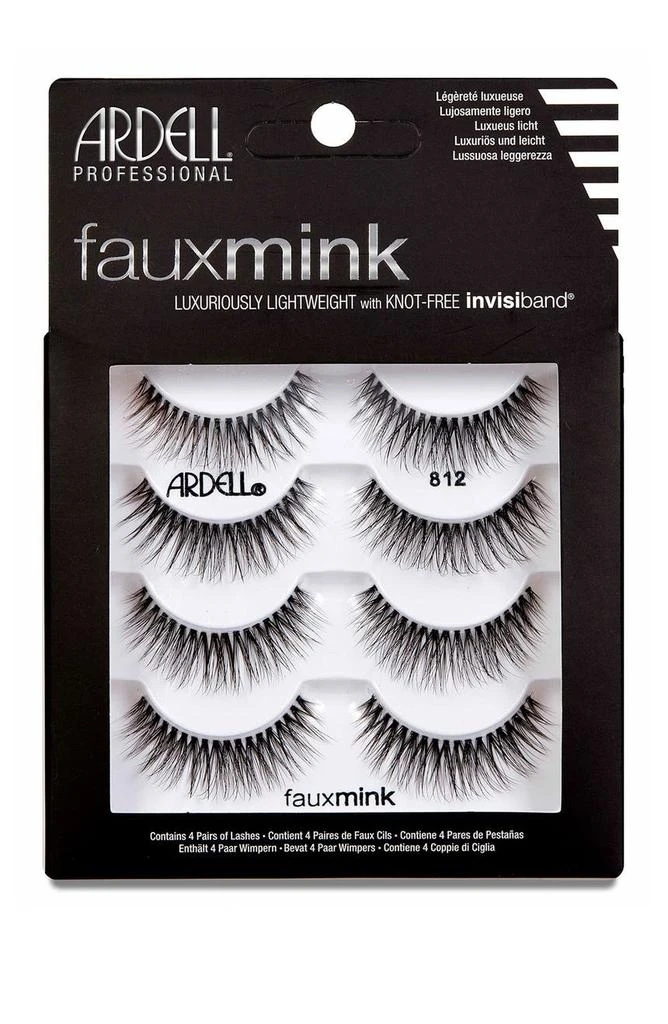 商品Ardell|Faux Mink 812 Lashes - Pack of 4,价格¥99,第1张图片